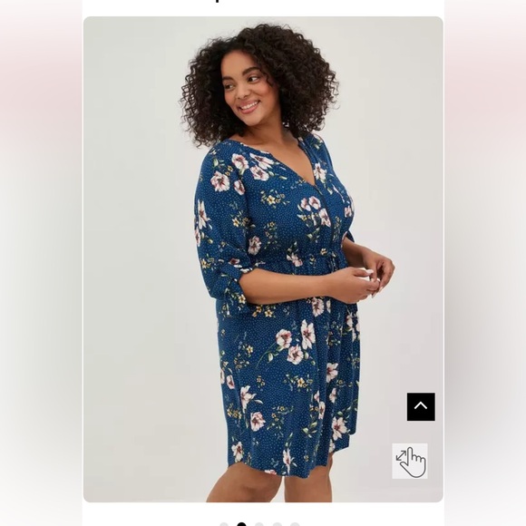 Torrid Floral Mini Challis High-Low Shirt Dress BNWT Size 1 - Picture 6 of 12